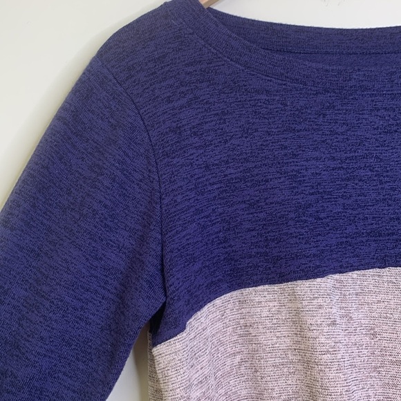 Unbranded Color Block Long Sleeve Stretch Knot Pull Over Top L - Picture 5 of 6